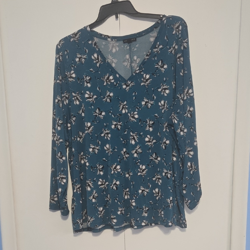 Lane Bryant Floral Teal Women's Top